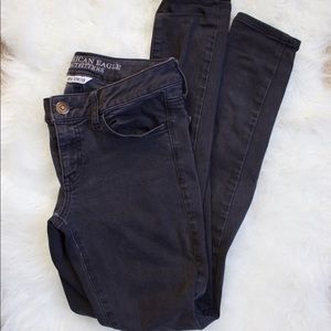 Gently used black AE jeans